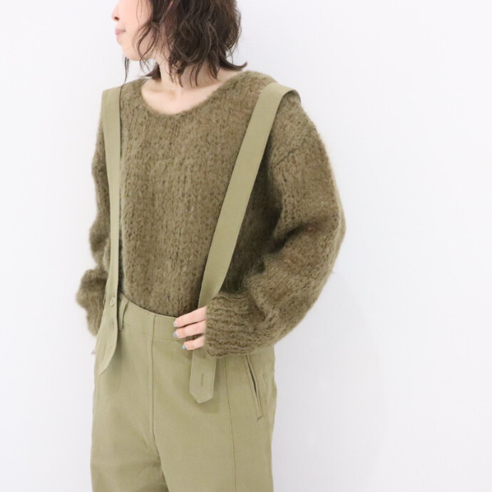 定価4.6万 2020SS nowos ノーウォス Silk lace up knit シルクレースアップニット/ブラック【2400013138178】