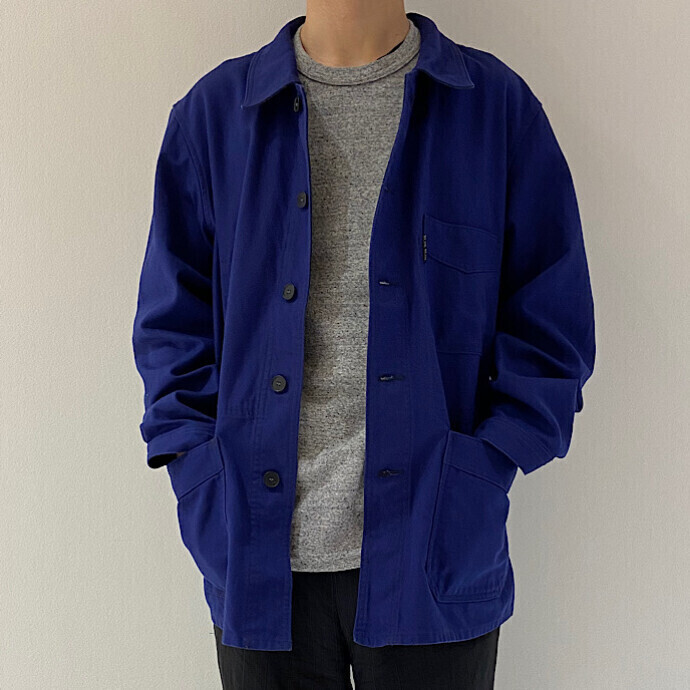BLUE BLUE☆サージ　フレンチワークジャケット