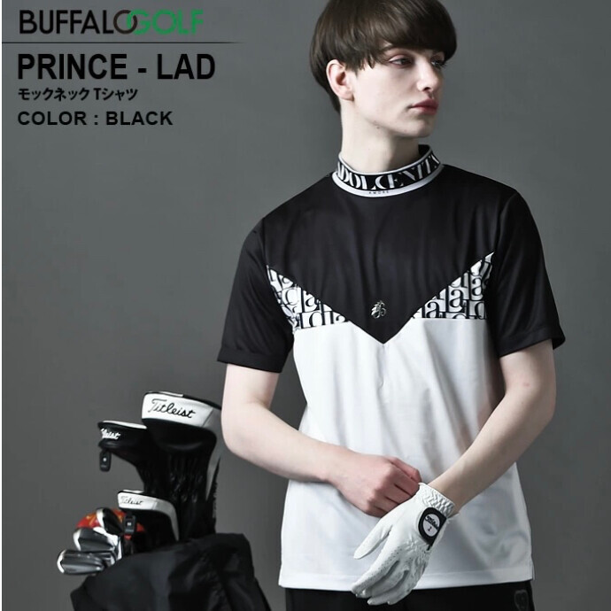 BUFFALO GOLF (バッファローゴルフ)  PRINCE-LAD(プリンス-ラッド)モノグラム モックネック Tシャツ