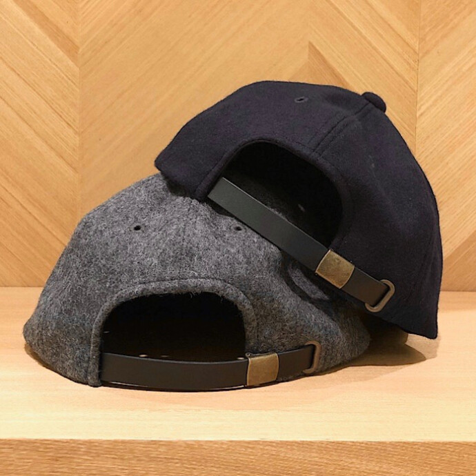 WOOL LEATHER BASEBALL CAP | ウール レザー ベースボール キャップ-