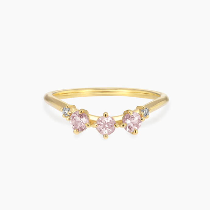 🌸春を呼ぶ恋の石🌸モルガナイト　ダイヤモンドリング