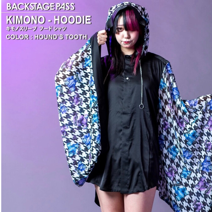 BACKSTAGE PASS(バックステージ パス)KIMONO-HOODIE(キモノ フーディ) キモノスリーブ フード シャツ