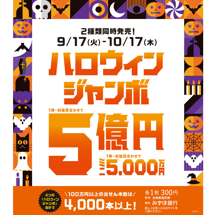 ハロウィンジャンボ宝くじ発売