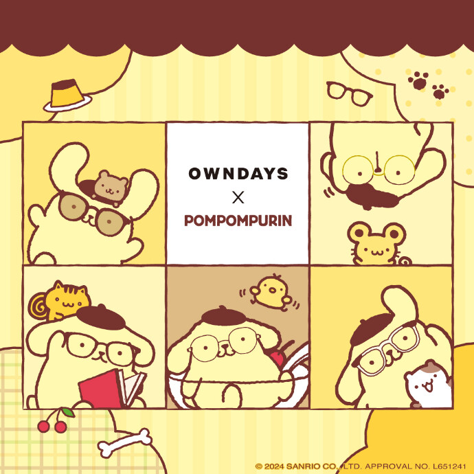 【OWNDAYS × POMPOMPURIN】サンリオ大人気キャラクター ポムポムプリンのコラボメガネが登場！