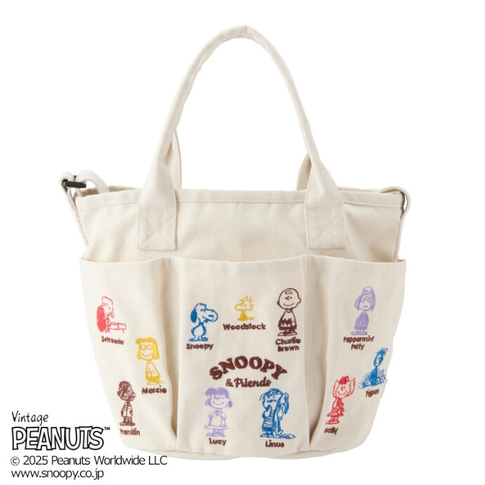 お出かけにピッタリ♪　PEANUTS スヌーピー ROOTOTE ルートート デリポケッツ トート アイボリー