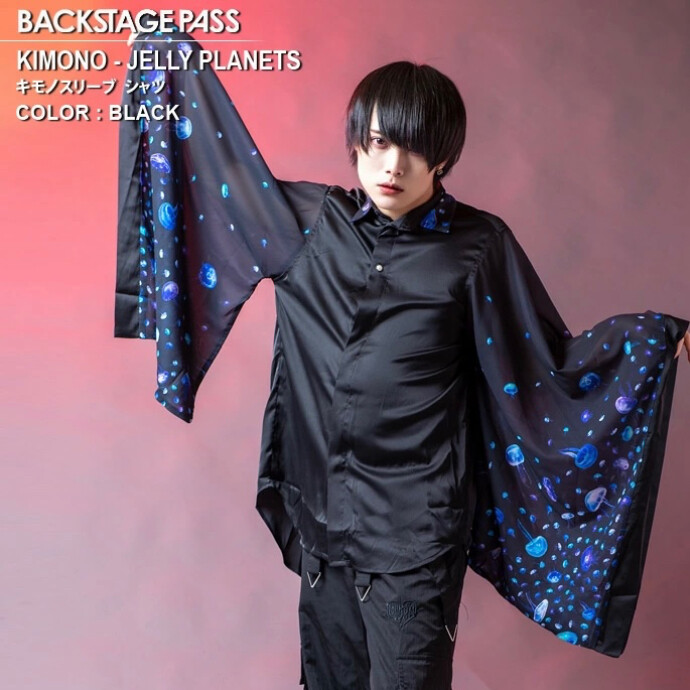BACKSTAGE PASS(バックステージ パス)KIMONO-JELLY PLANETS(キモノ ジェリープラネッツ) キモノスリーブ シャツ