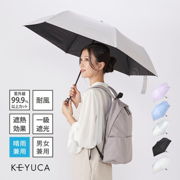 遮光・UVカット】折畳傘 遮光耐風 55cm 無地