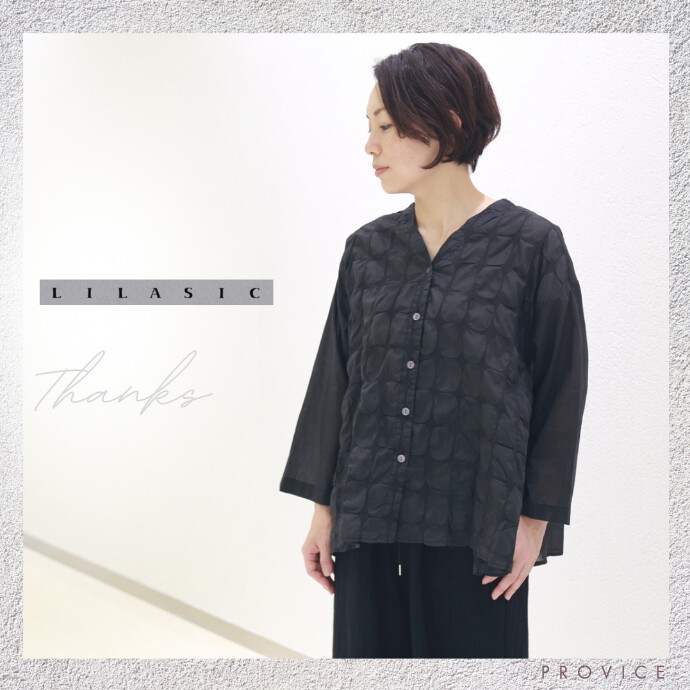 LILASIC/SCMJ5150/リラシク/シアードットカーディガン/シアーブラウス/透け羽織り/夏羽織り/モードスタイル/シアーシャツ/夏アウター