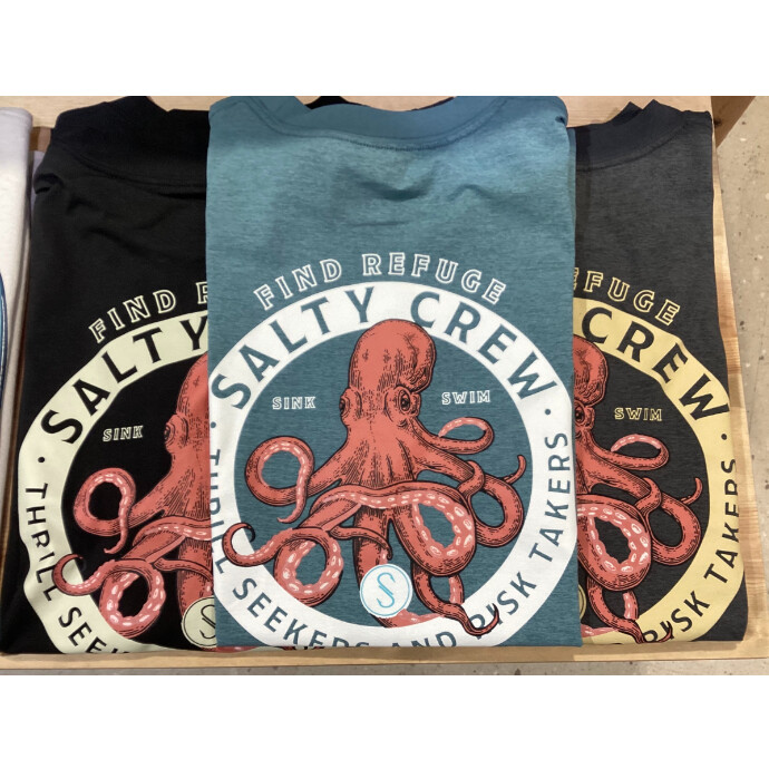 魚やタコなど、生き物のデザインが定番のSALTY CREWから水陸両用の生地感アパレルが登場！！