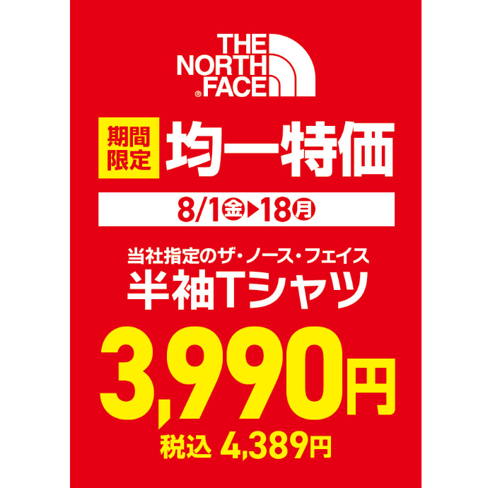 期間限定　THE NORTH FACE 半袖Tシャツ　均一特価　！！