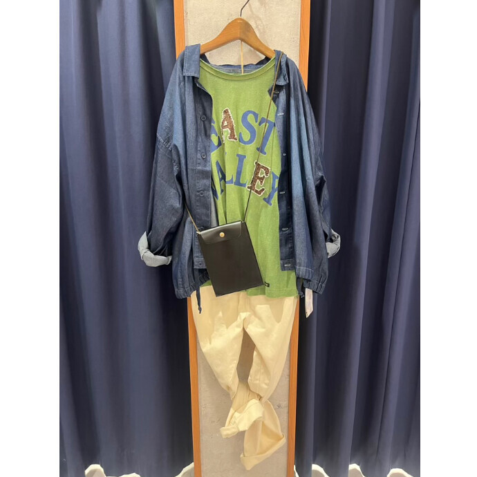 接触冷感デニムシャツ