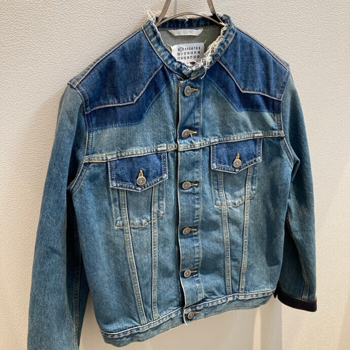 【美品】メゾンマルジェラ☆24AW ノーカラーデニム ジャケット Maison Margiela メゾン・マルジェラ ノーカラー デニム
