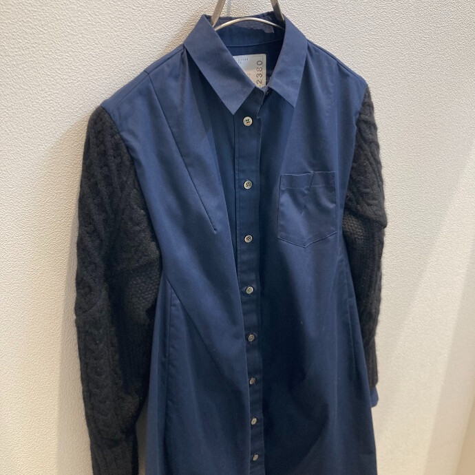 【sacai】ニット切替ロングシャツのご紹介
