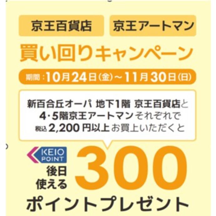 京王百貨店×京王アートマン 買い回りキャンペーンのお知らせ