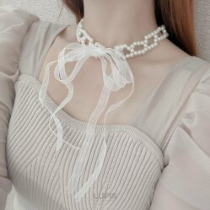 🫧パールリボンネックレス(カチューシャ)🎀