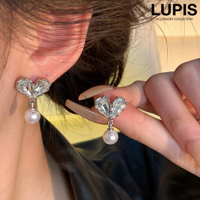 ♡ハートビジュー×パールピアス♡