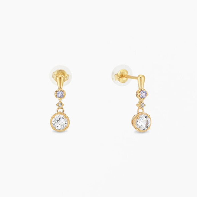 【ギフトにもおすすめ】トパーズ&タンザナイト ピアス