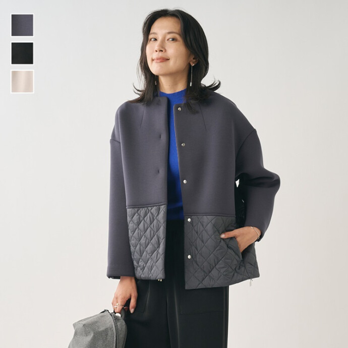 キルトコンビコクーンコート