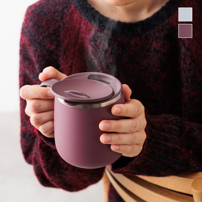 食洗機対応 pomaステンレスマグ 400ml フタ付