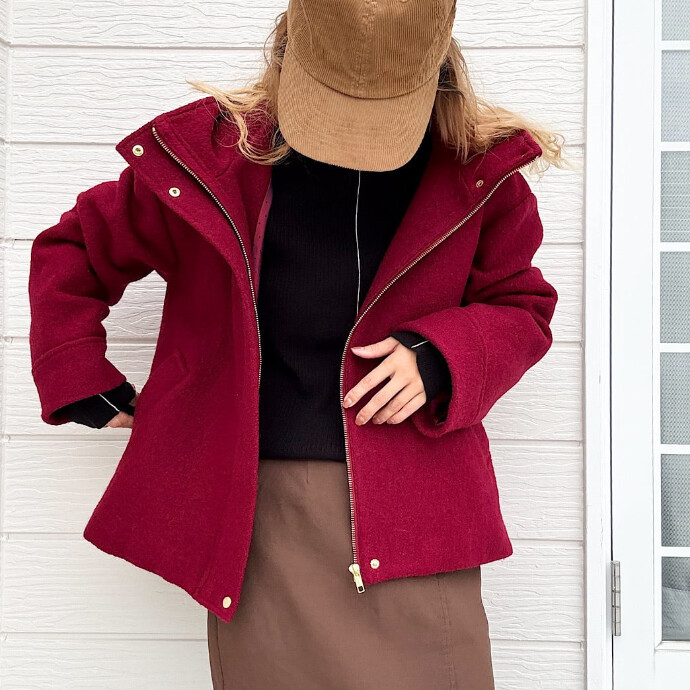 フーディショートコート