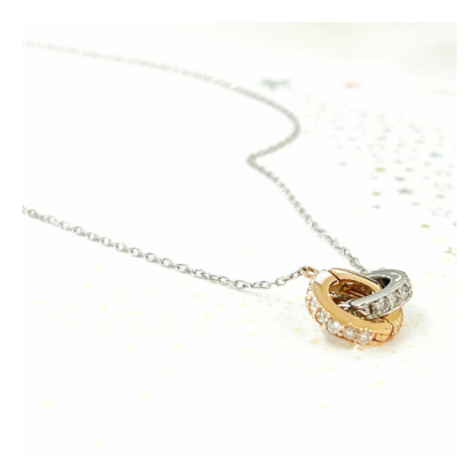 ダブルリング♡ダイヤモンドネックレス