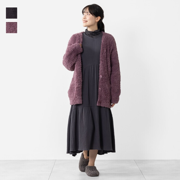 ケユカリラックスウェア チクチクしにくいフワフワショートカーディガン