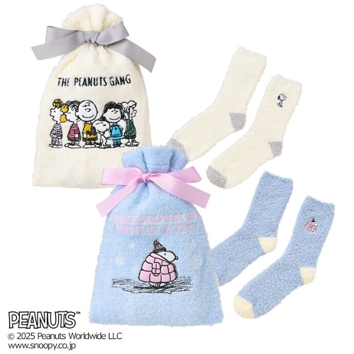 PLAZA限定 PEANUTS スヌーピー 巾着ソックス