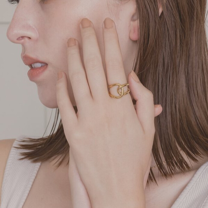 ✴︎ 【金属アレルギー対応 316L】クロスノットステンレスリング✴︎