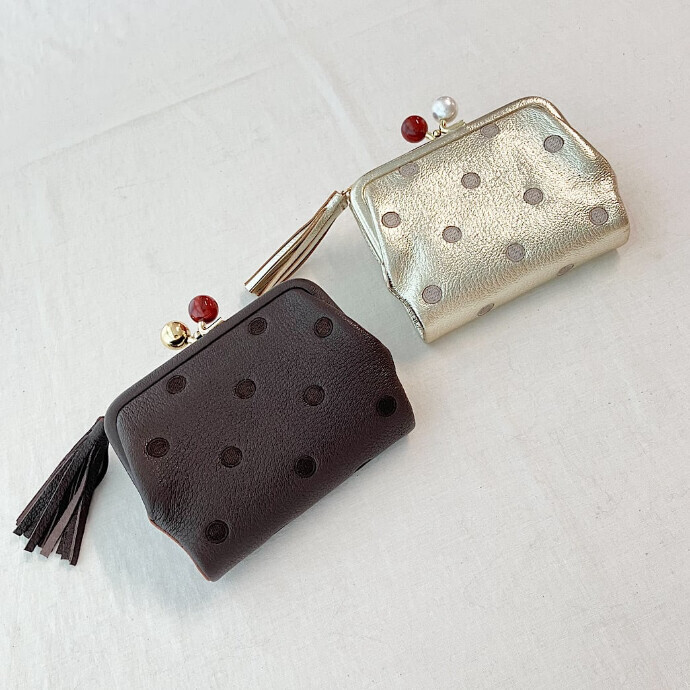 アクリル玉 2つ折りがま口