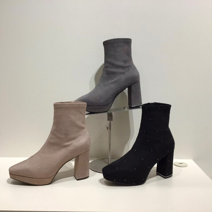 ストーンデザインストレッチショートブーツ💎👢