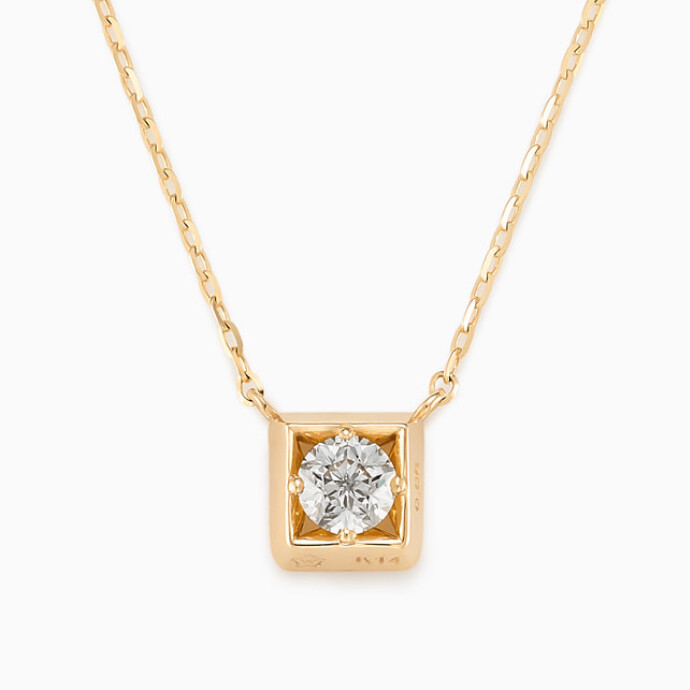 【新春限定】スクエアフォルム✨ 一粒ダイヤモンド ネックレス✨