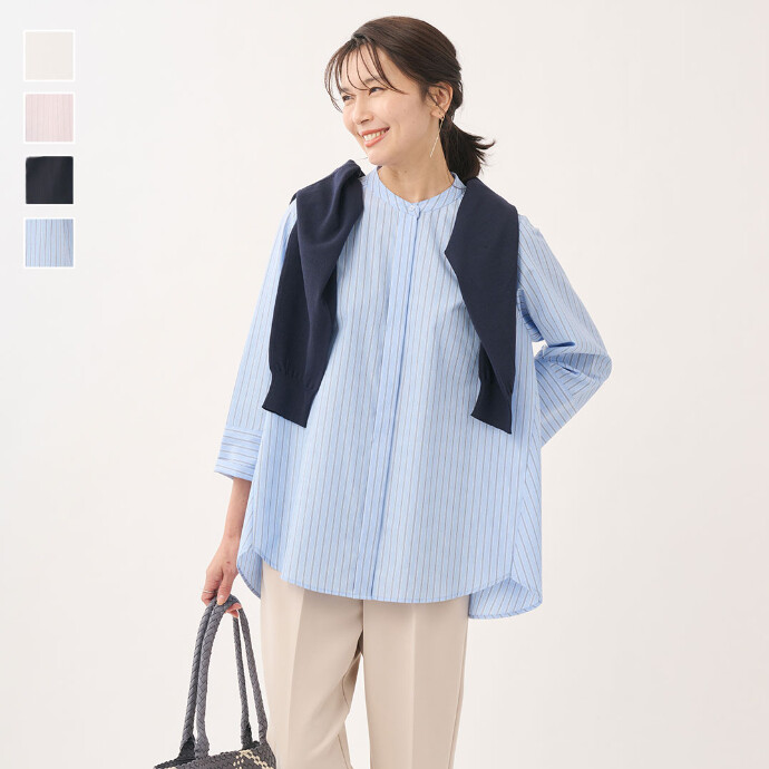 【すごナノ撥水】バックフレアベーシックシャツ