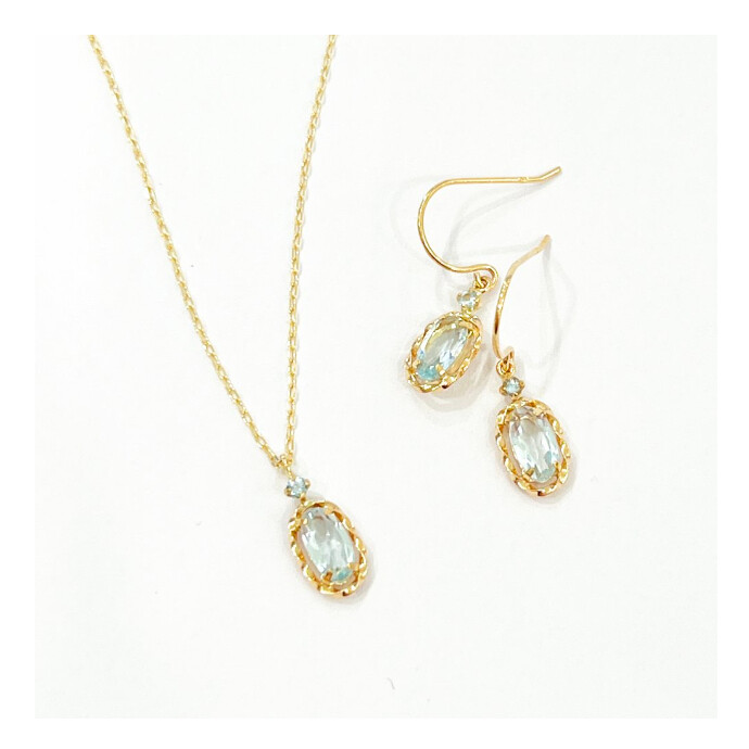 新作♡ブルートパーズネックレス＆ピアス