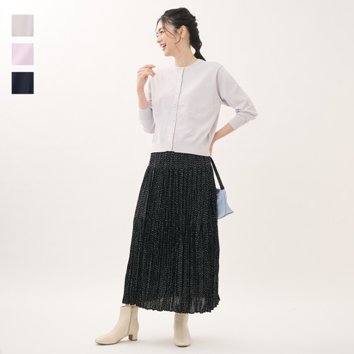 ベーシッククルーネックニットカーディガン