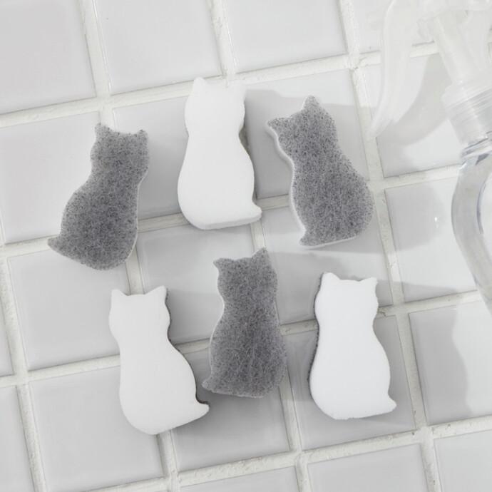 socio メラミンスポンジ ネコ6個セット