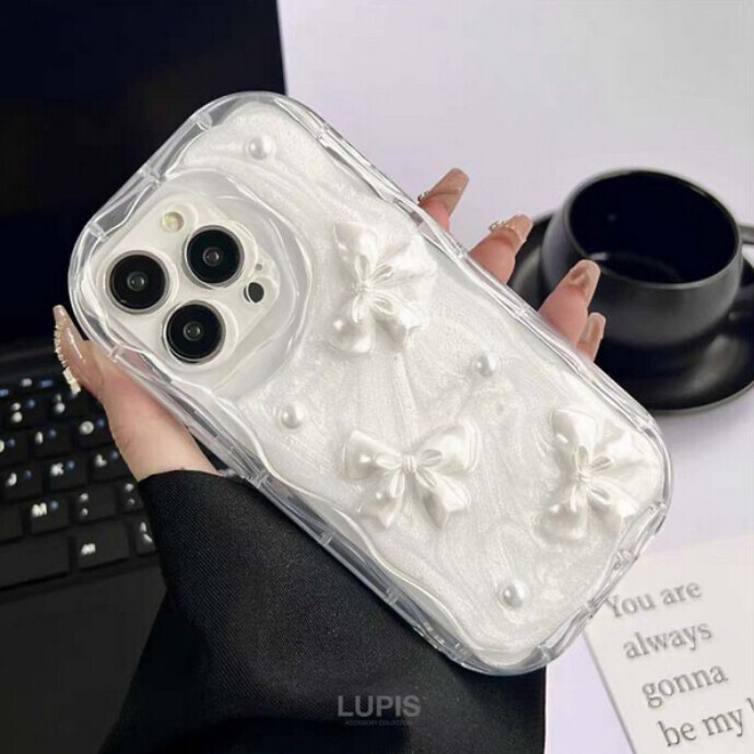 華やかリボン×パールのスマホケース💍