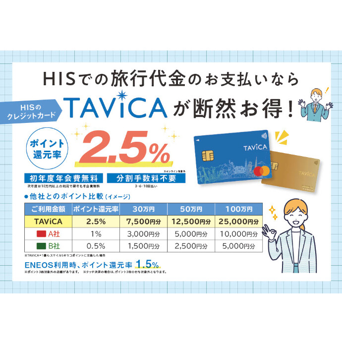 旅行のお支払いにお得なTAViCAのご紹介！