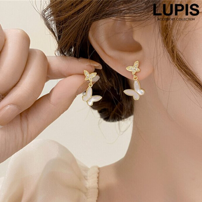 エレガントな2連バタフライピアス🧚‍♂️