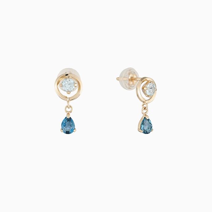 澄んだ青色のカラーストーン✨ ブルートパーズ ピアス✨