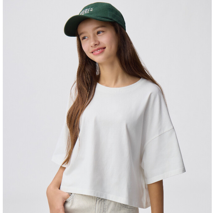 コットンオーバーサイズクロップドT