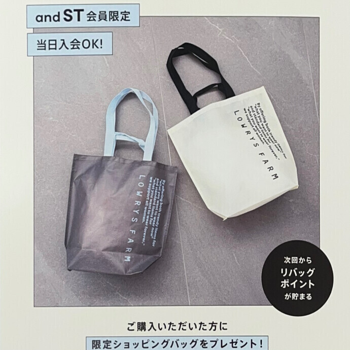 【and ST】限定ショッパープレゼント【当日入会OK】