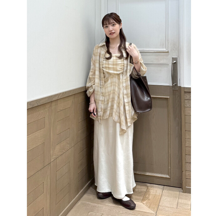【SPRING styling】チェックシャツ×キャミチュニックのレイヤードコーデ【リアルバイ】