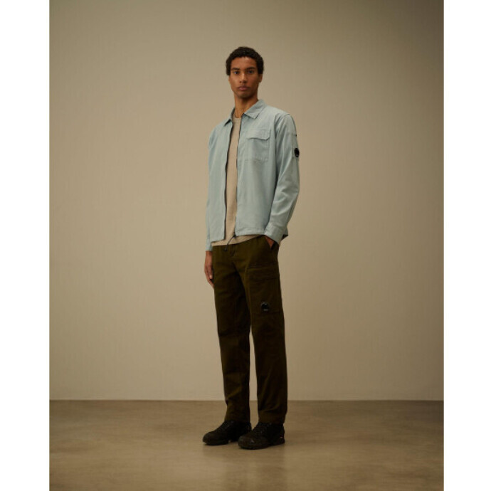 【C.P.COMPANY】SS026 COLLECTION-Organic Gabardine Zipped Lens Overshirt