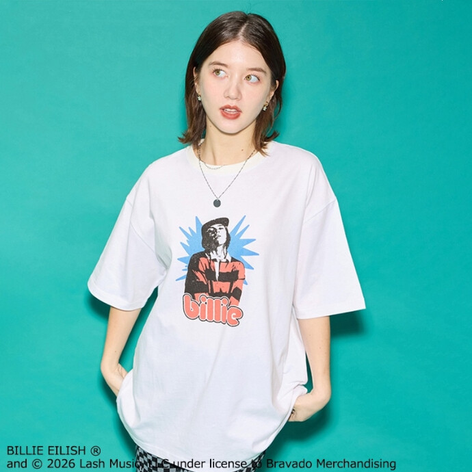 PLAZA限定 Billie Eilish ビリー・アイリッシュ / Tシャツ ホワイト (ビッグ)