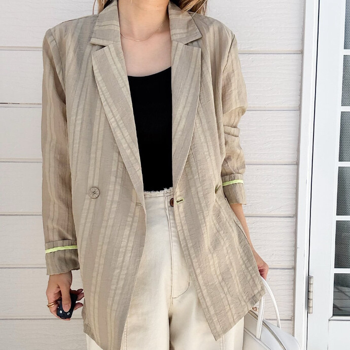 【セットアップ対応】ダブルブレストリラックスジャケット