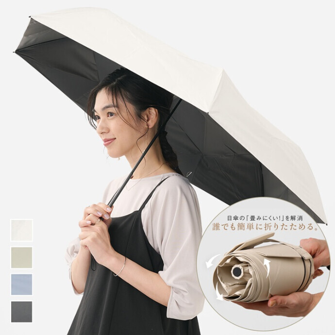 【遮光・UVカット】折畳傘 たたみやすい遮光55cm