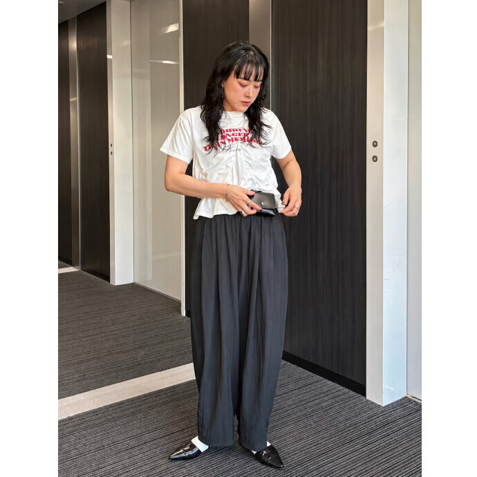 【初夏】シャーリングTシャツ×コクーンパンツ【Early SUMMER】