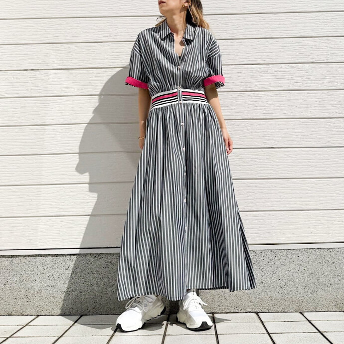 【再入荷！】リブドッキングワンピース