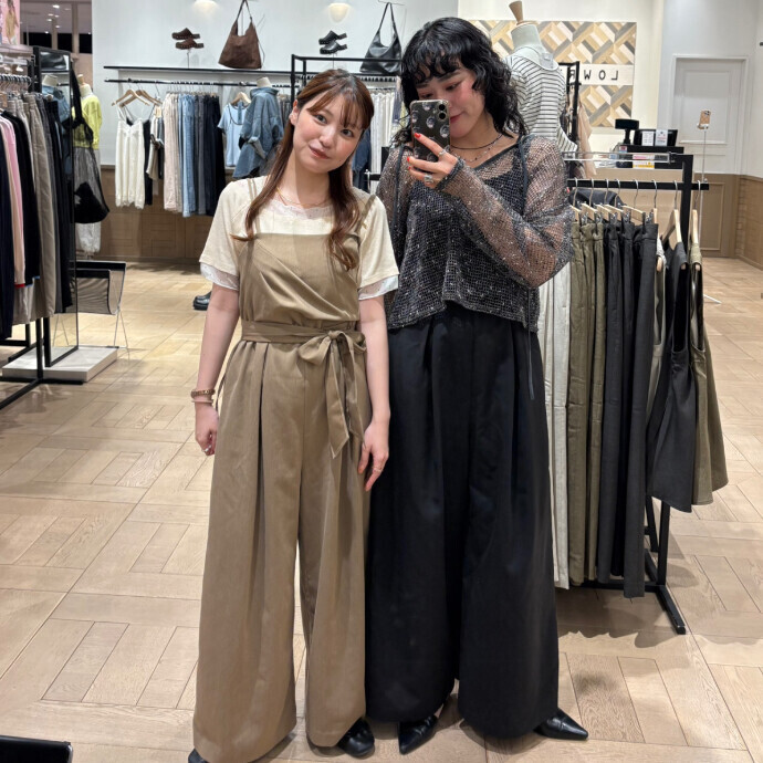 【more+me】メッシュトップス×サロペット【店舗販売中】