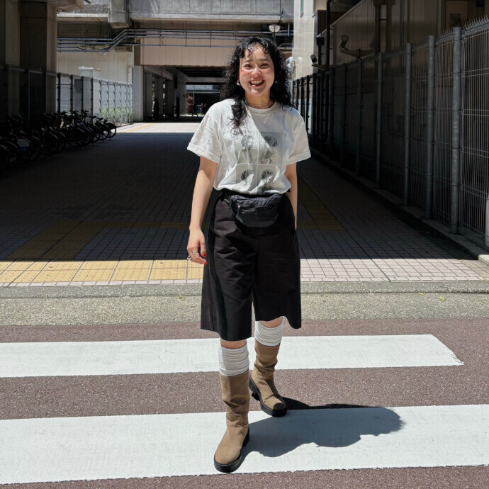 【リアルバイ】フォトT×ハーフパンツ×ウエストポーチ【夏】